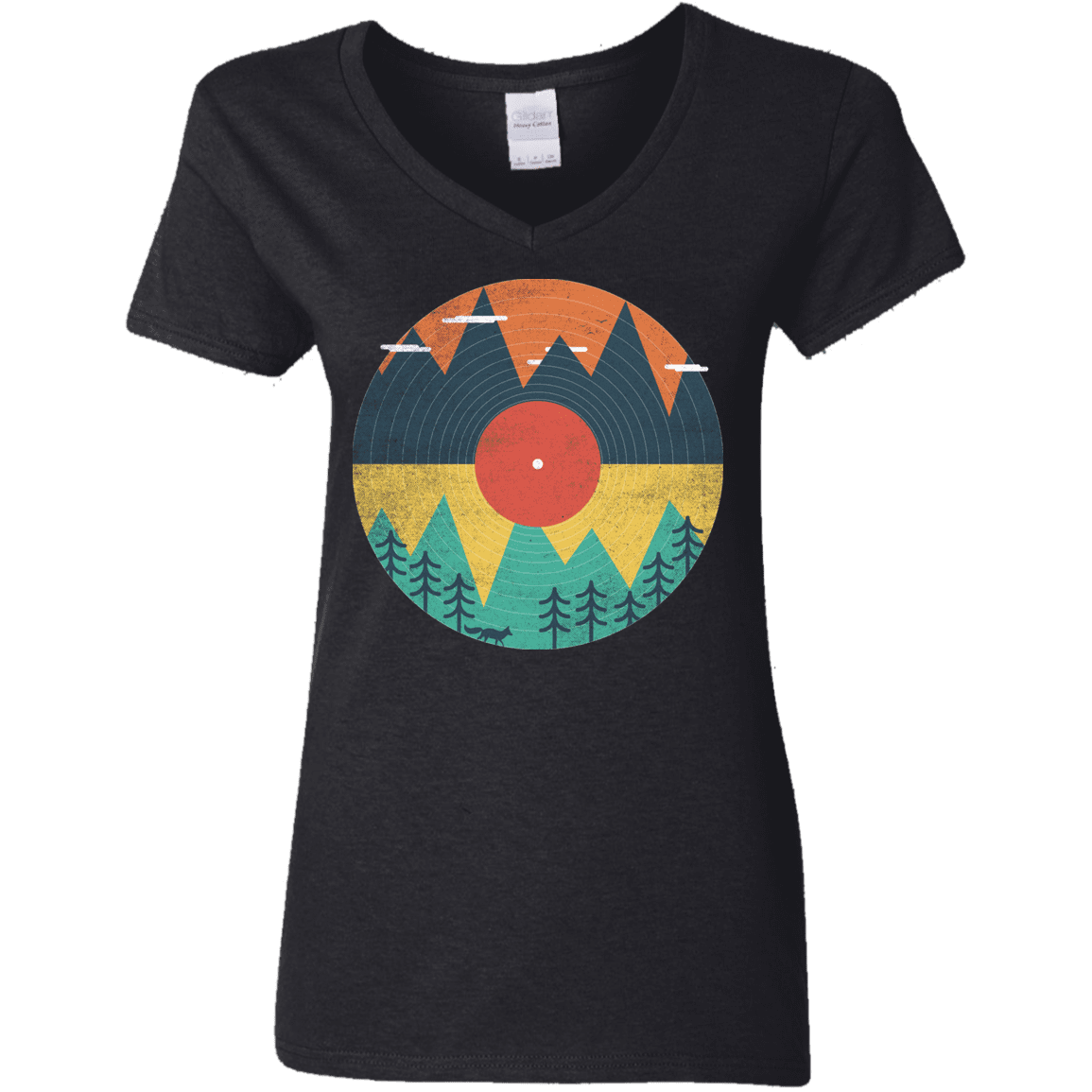 T-Shirts Black / S Vinyl Fox Women's V-Neck T-Shirt