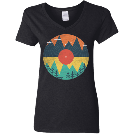 T-Shirts Black / S Vinyl Fox Women's V-Neck T-Shirt