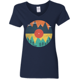 T-Shirts Navy / S Vinyl Fox Women's V-Neck T-Shirt