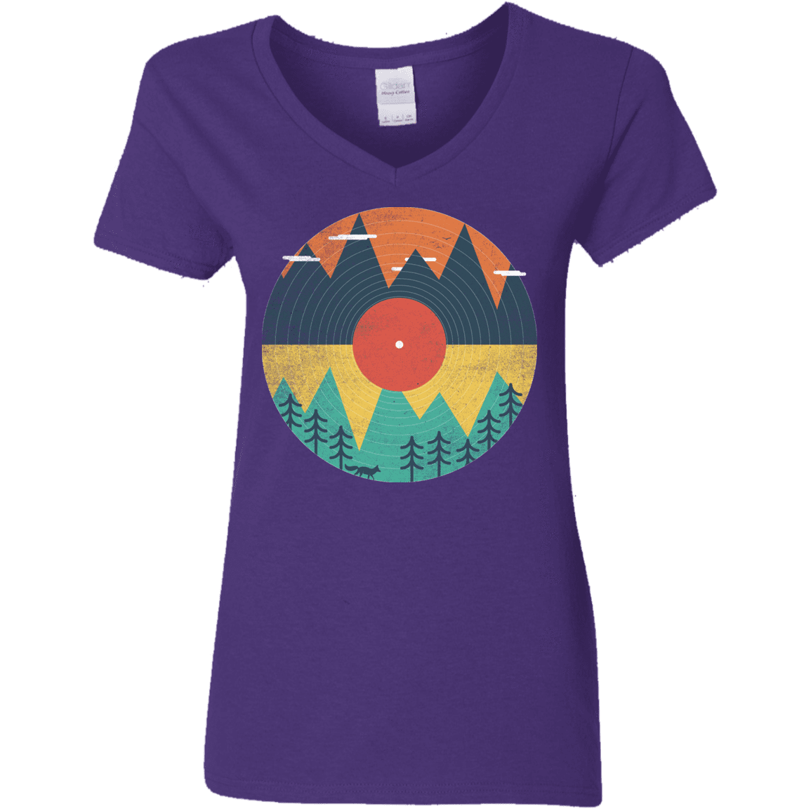 T-Shirts Purple / S Vinyl Fox Women's V-Neck T-Shirt