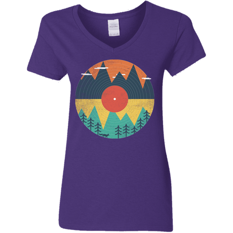 T-Shirts Purple / S Vinyl Fox Women's V-Neck T-Shirt