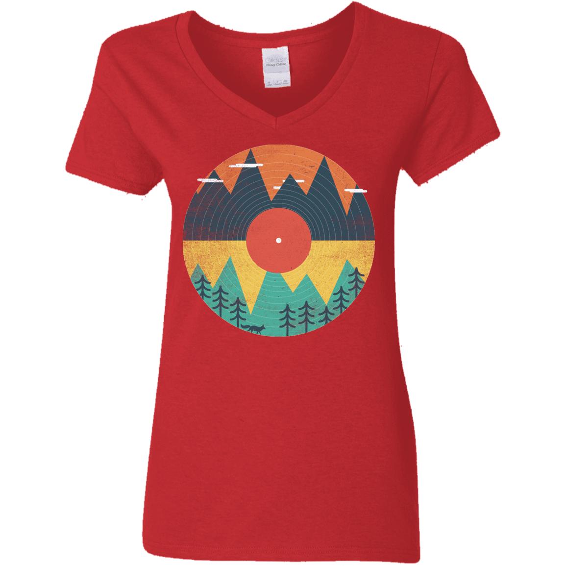 T-Shirts Red / S Vinyl Fox Women's V-Neck T-Shirt