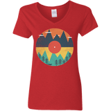 T-Shirts Red / S Vinyl Fox Women's V-Neck T-Shirt