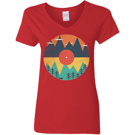 T-Shirts Red / S Vinyl Fox Women's V-Neck T-Shirt