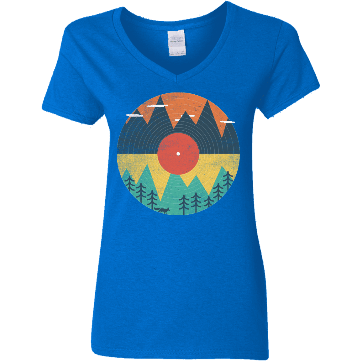 T-Shirts Royal / S Vinyl Fox Women's V-Neck T-Shirt