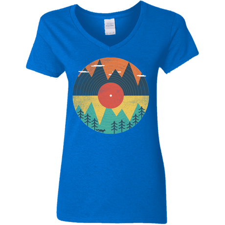 T-Shirts Royal / S Vinyl Fox Women's V-Neck T-Shirt