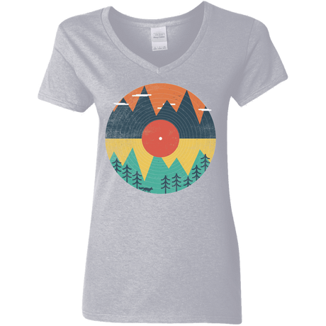 T-Shirts Sport Grey / S Vinyl Fox Women's V-Neck T-Shirt