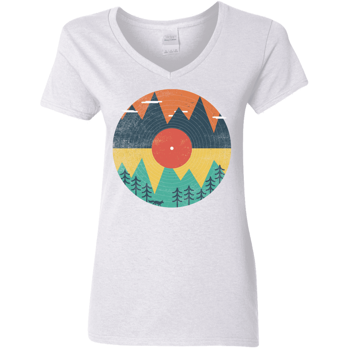 T-Shirts White / S Vinyl Fox Women's V-Neck T-Shirt