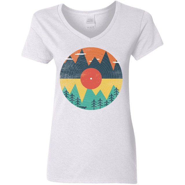 T-Shirts White / S Vinyl Fox Women's V-Neck T-Shirt