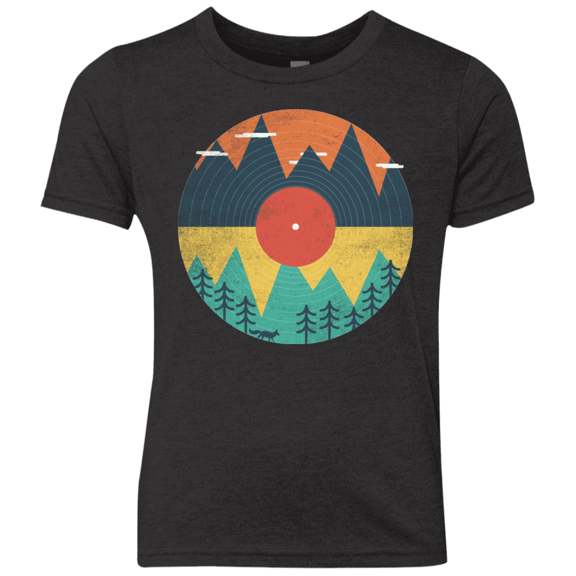 T-Shirts Vintage Black / YXS Vinyl Fox Youth Triblend T-Shirt