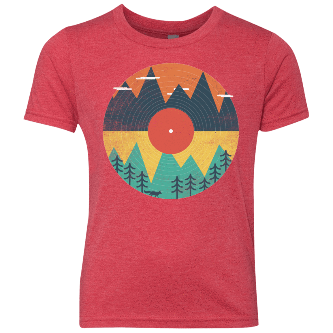 T-Shirts Vintage Red / YXS Vinyl Fox Youth Triblend T-Shirt