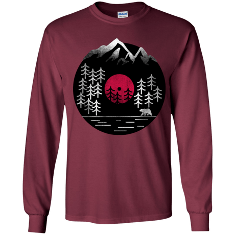 T-Shirts Maroon / YS Vinyl Nature Youth Long Sleeve T-Shirt