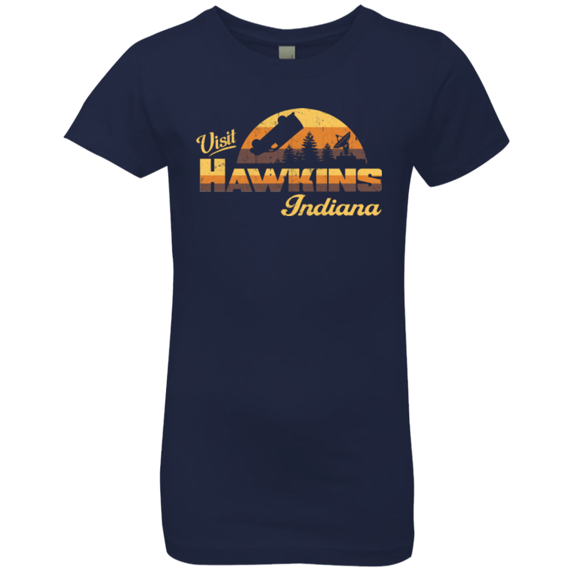 T-Shirts Midnight Navy / YXS Visit Hawkins Girls Premium T-Shirt