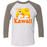 T-Shirts Heather White/Vintage Grey / X-Small Visit Kawaii Men's Triblend 3/4 Sleeve