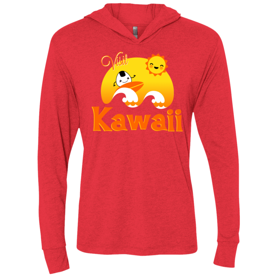 T-Shirts Vintage Red / X-Small Visit Kawaii Triblend Long Sleeve Hoodie Tee