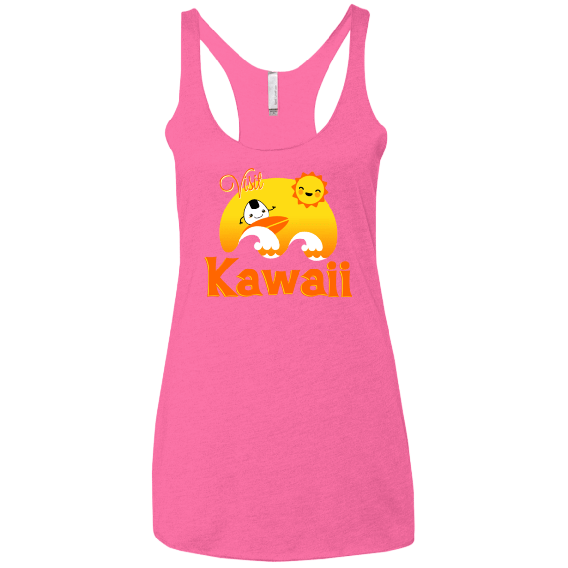 T-Shirts Vintage Pink / X-Small Visit Kawaii Women's Triblend Racerback Tank