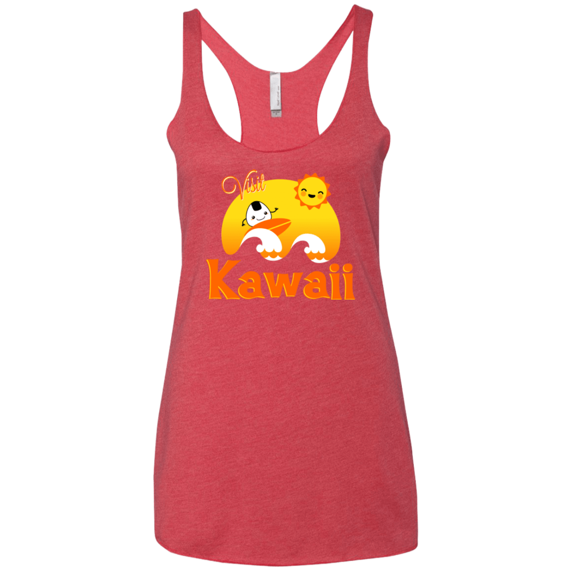T-Shirts Vintage Red / X-Small Visit Kawaii Women's Triblend Racerback Tank