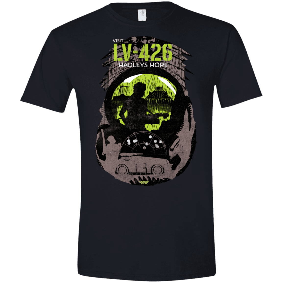 T-Shirts Black / X-Small Visit LV-426 Men's Semi-Fitted Softstyle