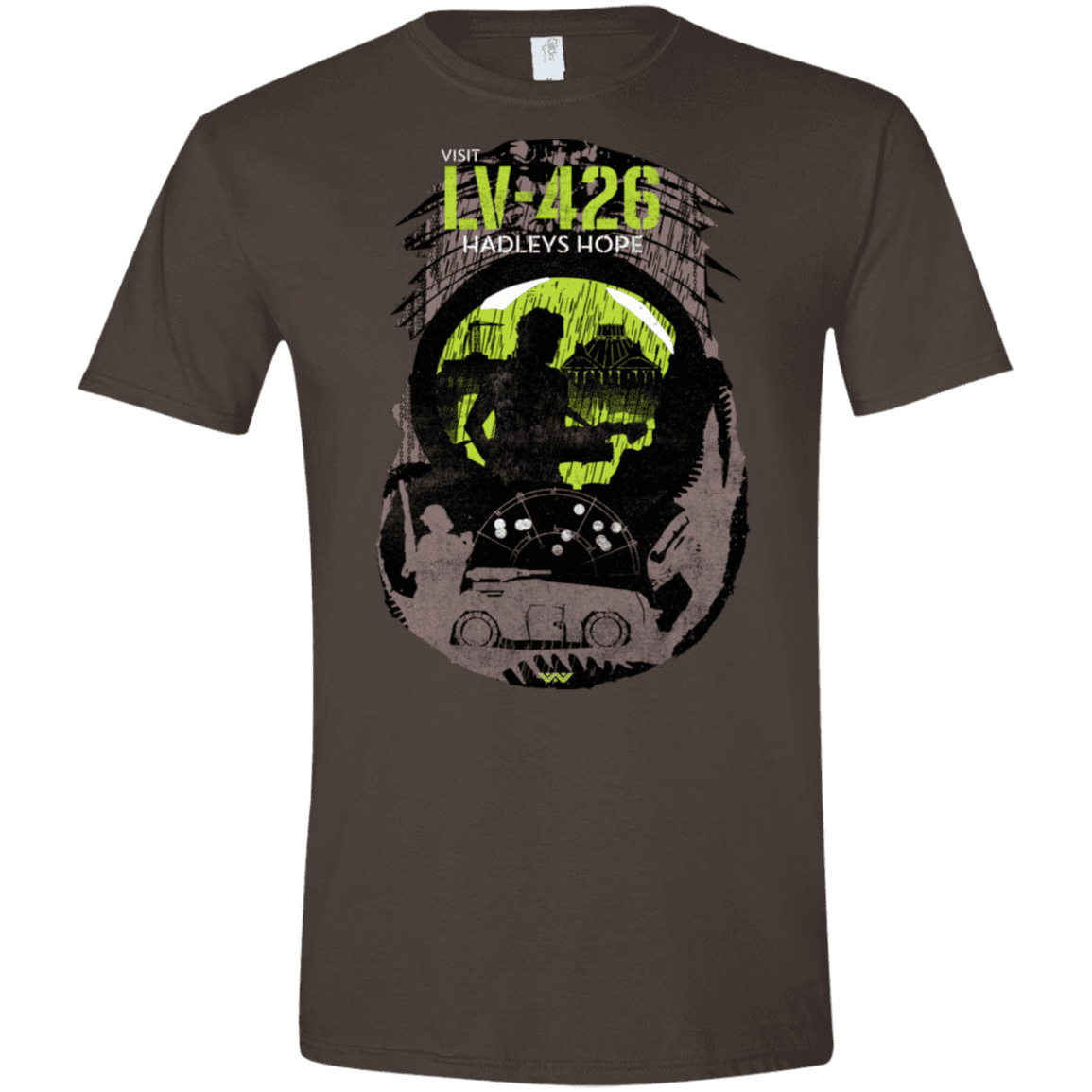 T-Shirts Dark Chocolate / S Visit LV-426 Men's Semi-Fitted Softstyle