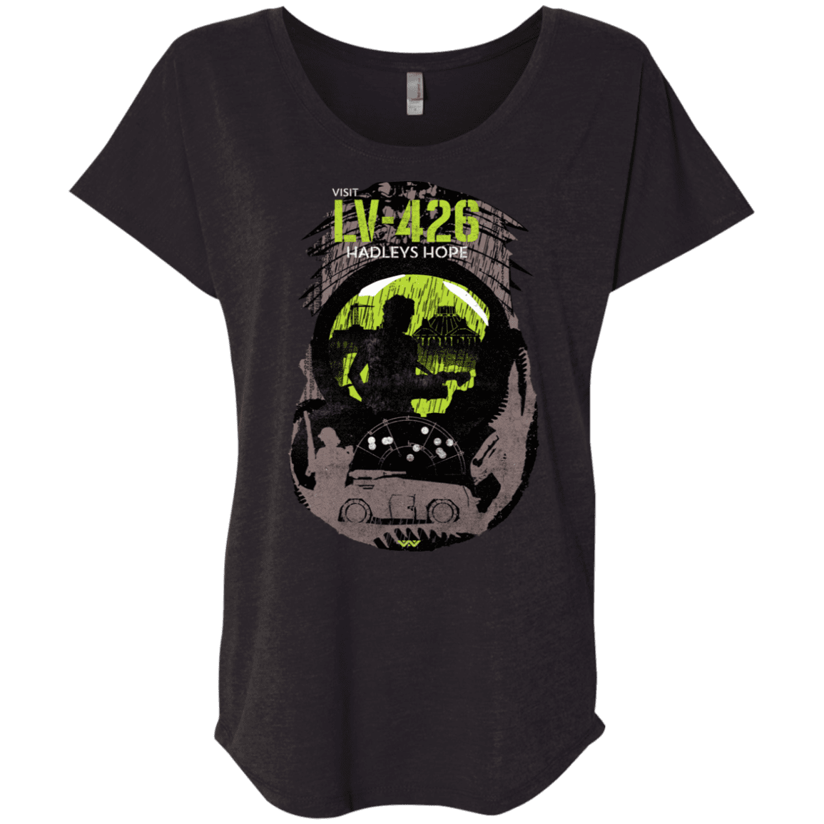 T-Shirts Vintage Black / X-Small Visit LV-426 Triblend Dolman Sleeve