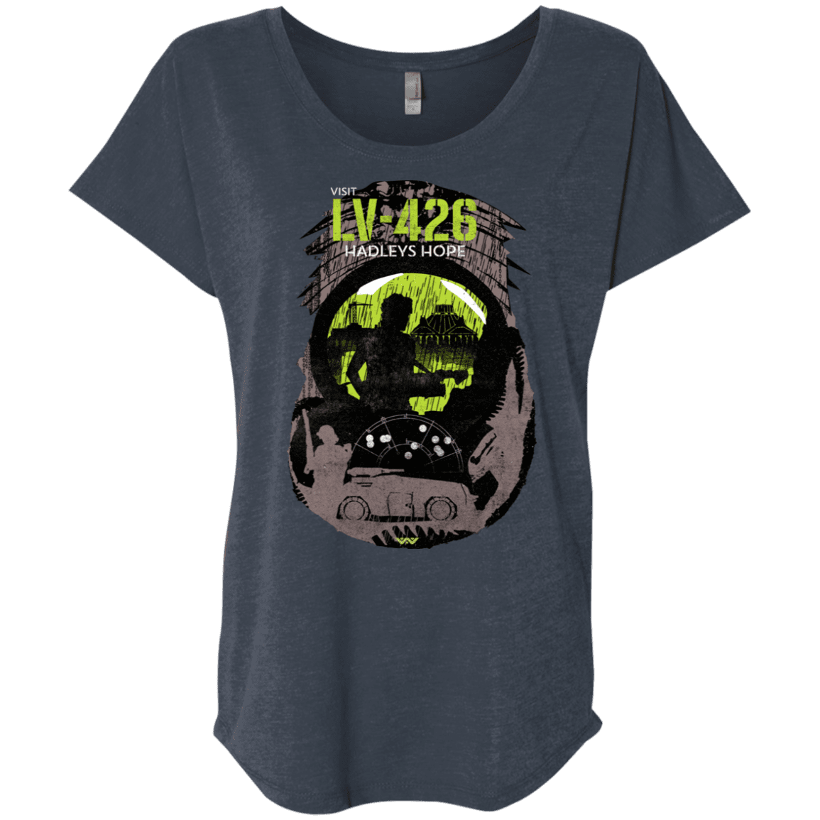 T-Shirts Vintage Navy / X-Small Visit LV-426 Triblend Dolman Sleeve