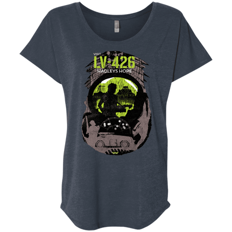 T-Shirts Vintage Navy / X-Small Visit LV-426 Triblend Dolman Sleeve