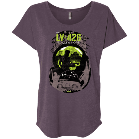 T-Shirts Vintage Purple / X-Small Visit LV-426 Triblend Dolman Sleeve