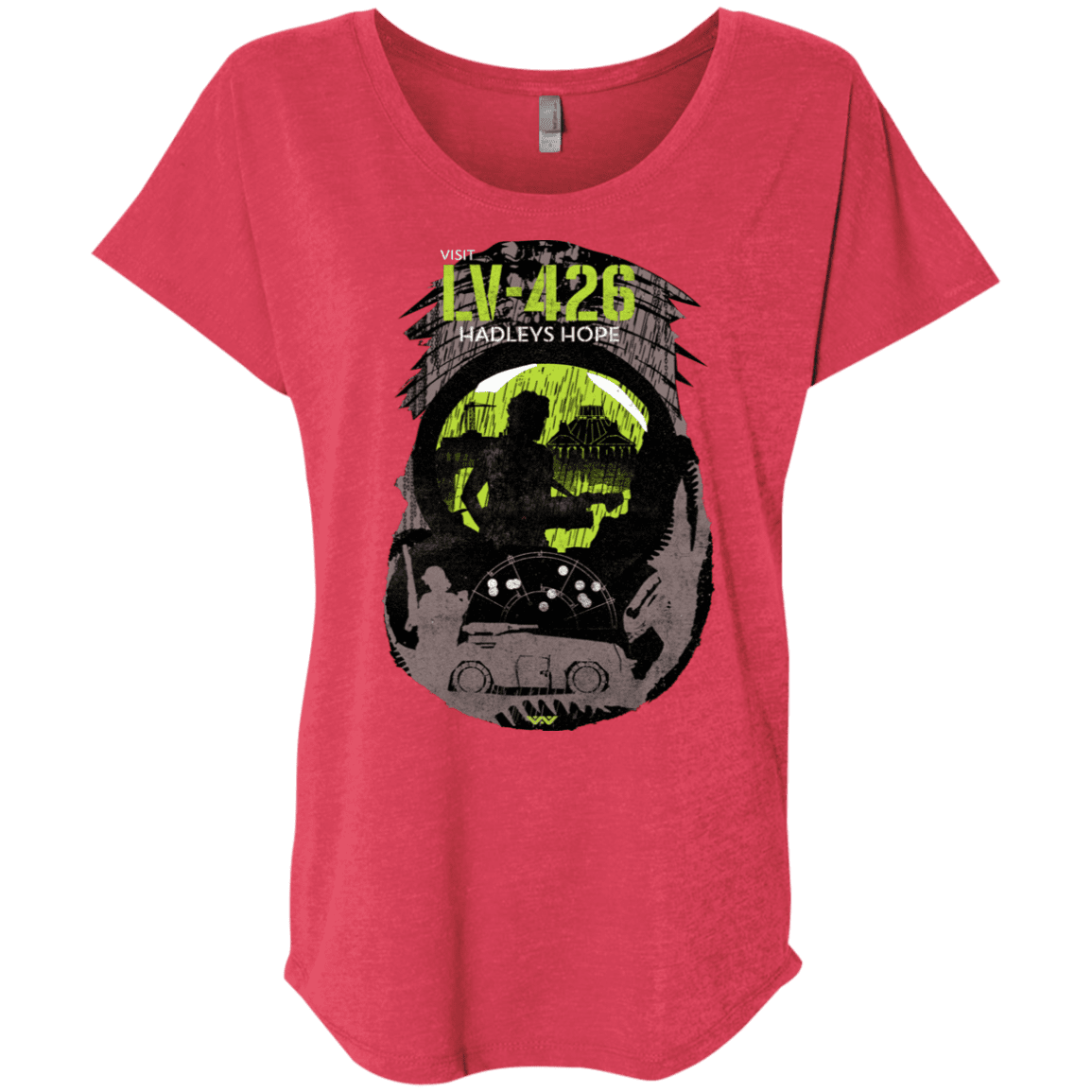 T-Shirts Vintage Red / X-Small Visit LV-426 Triblend Dolman Sleeve