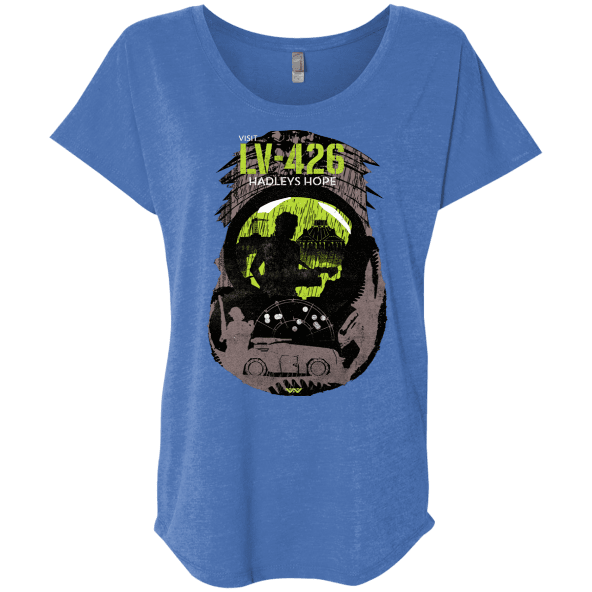 T-Shirts Vintage Royal / X-Small Visit LV-426 Triblend Dolman Sleeve