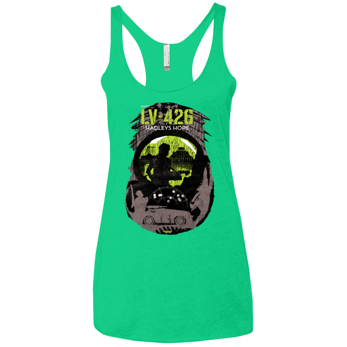 T-Shirts Envy / X-Small Visit LV-426 Women's Triblend Racerback Tank