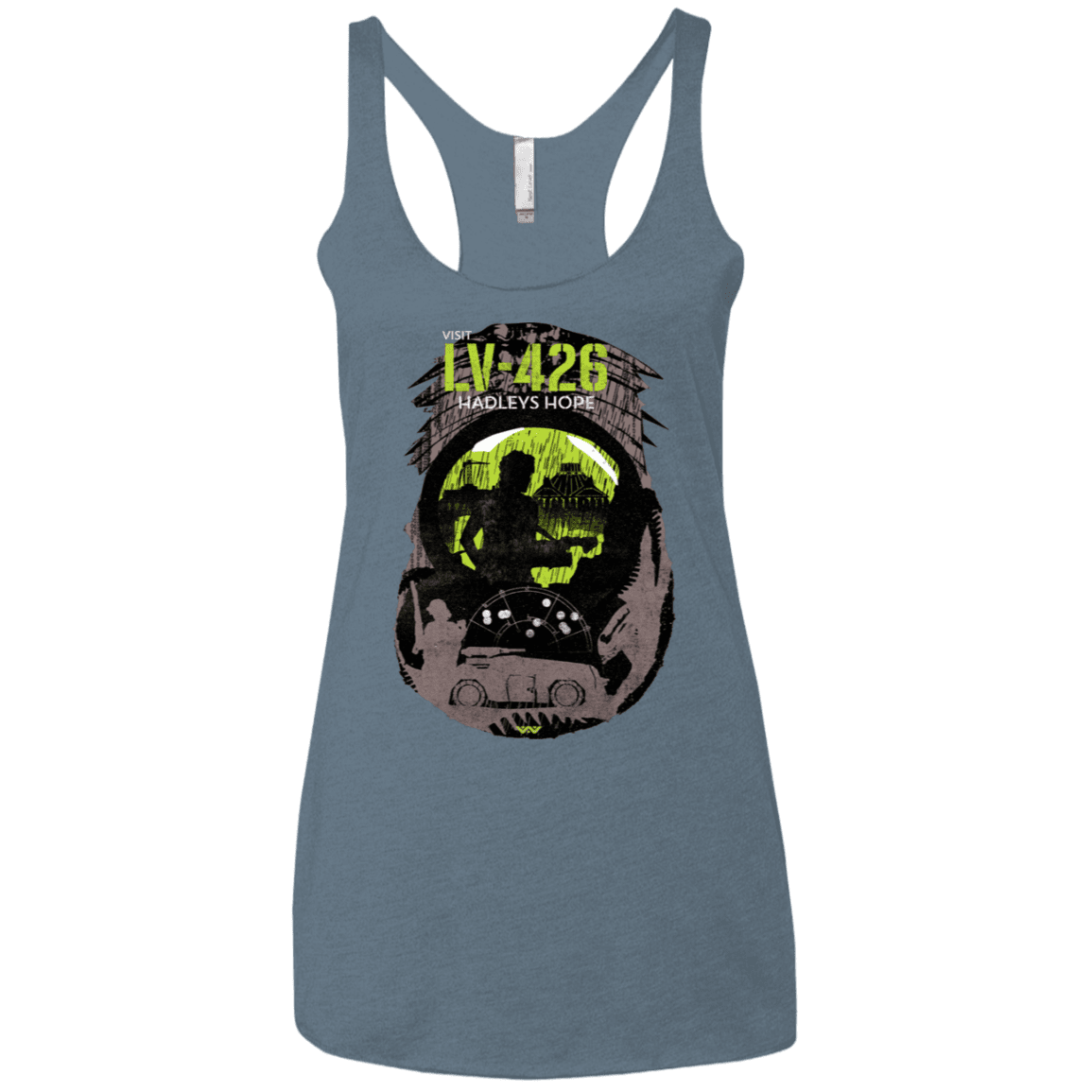 T-Shirts Indigo / X-Small Visit LV-426 Women's Triblend Racerback Tank