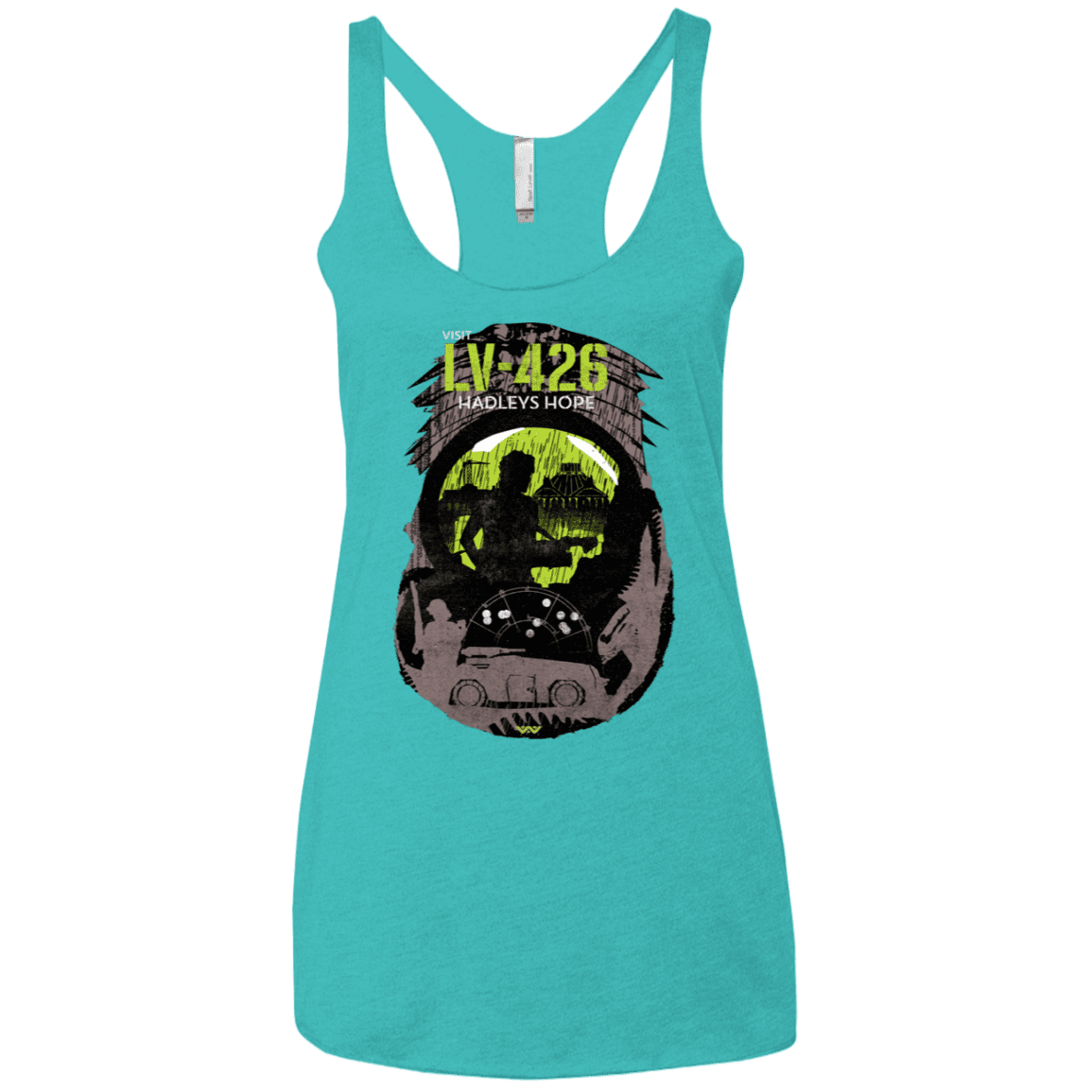 T-Shirts Tahiti Blue / X-Small Visit LV-426 Women's Triblend Racerback Tank