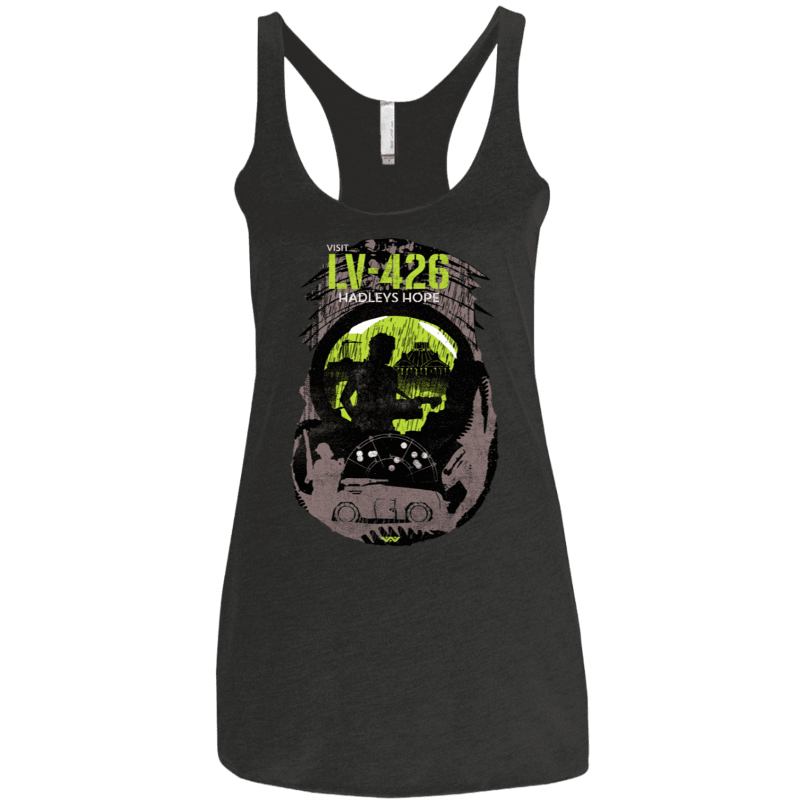 T-Shirts Vintage Black / X-Small Visit LV-426 Women's Triblend Racerback Tank