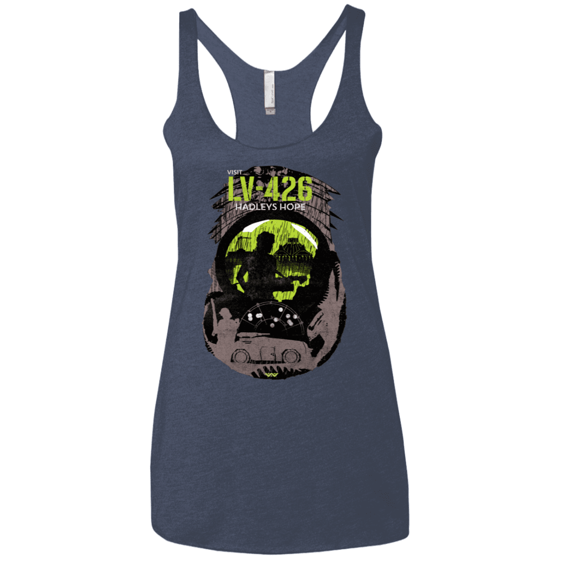T-Shirts Vintage Navy / X-Small Visit LV-426 Women's Triblend Racerback Tank