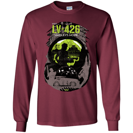 T-Shirts Maroon / YS Visit LV-426 Youth Long Sleeve T-Shirt