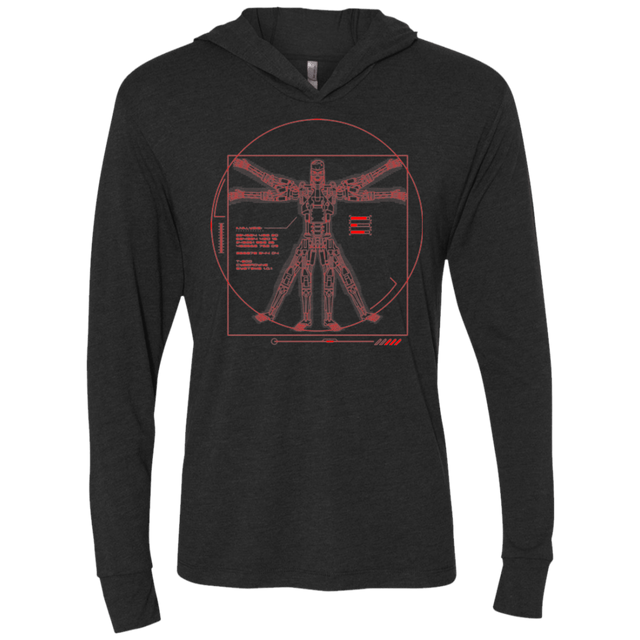 T-Shirts Vintage Black / X-Small Vitrubian Terminator Triblend Long Sleeve Hoodie Tee