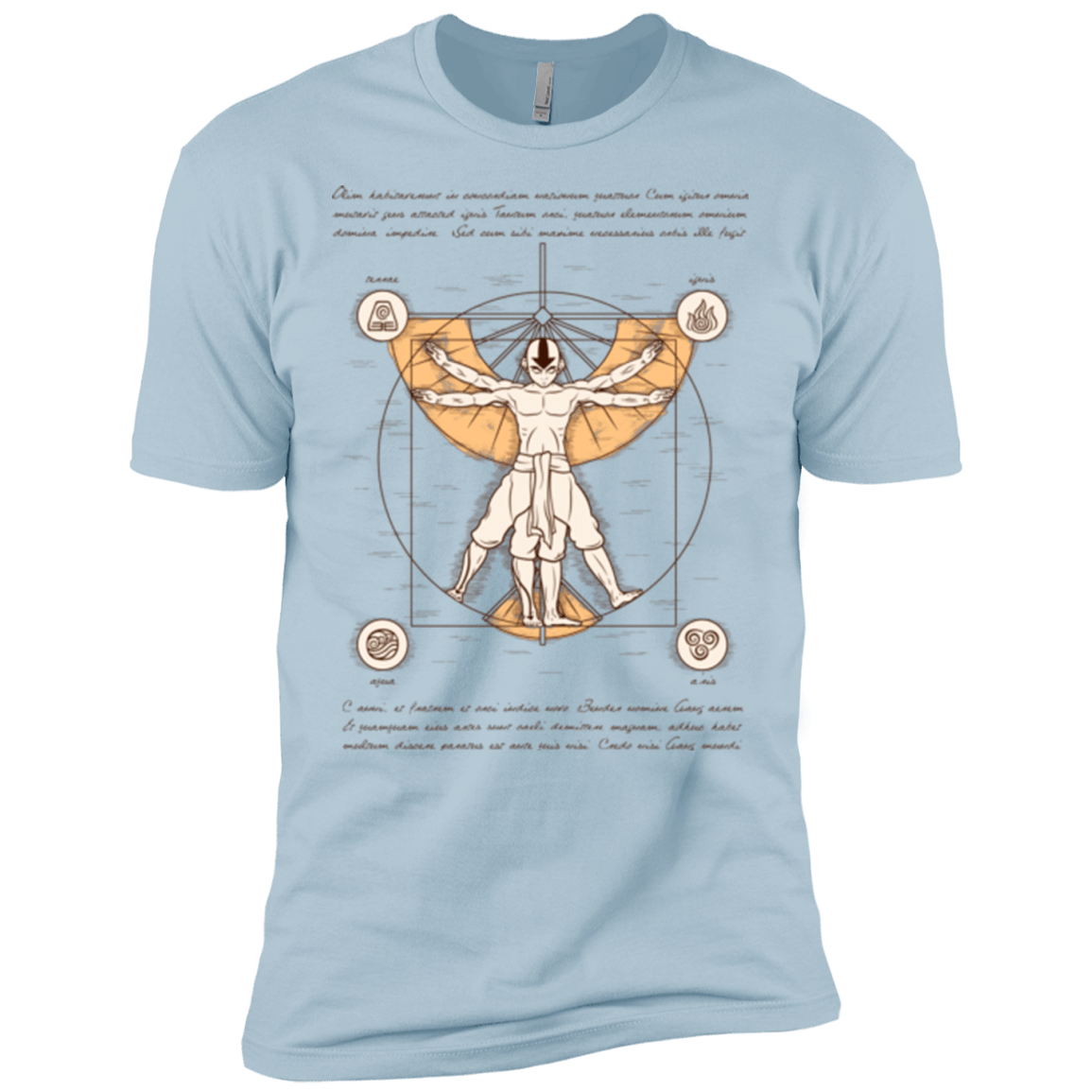 T-Shirts Light Blue / X-Small Vitruvian Aang (1) Men's Premium T-Shirt