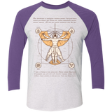 T-Shirts Heather White/Purple Rush / X-Small Vitruvian Aang (1) Men's Triblend 3/4 Sleeve