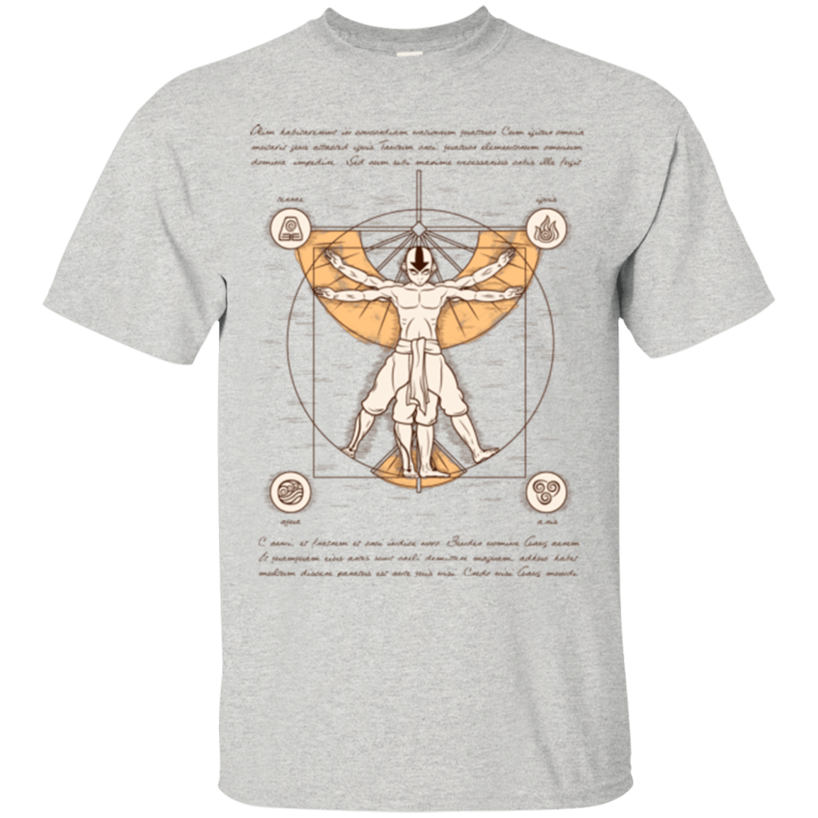 T-Shirts Ash / Small Vitruvian Aang (1) T-Shirt