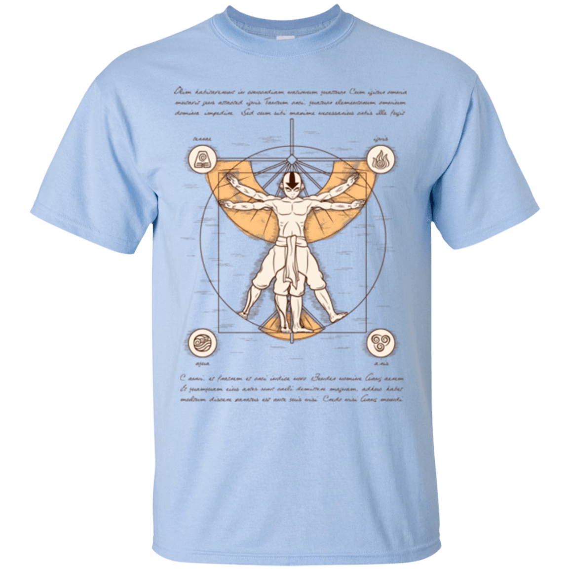 T-Shirts Light Blue / Small Vitruvian Aang (1) T-Shirt