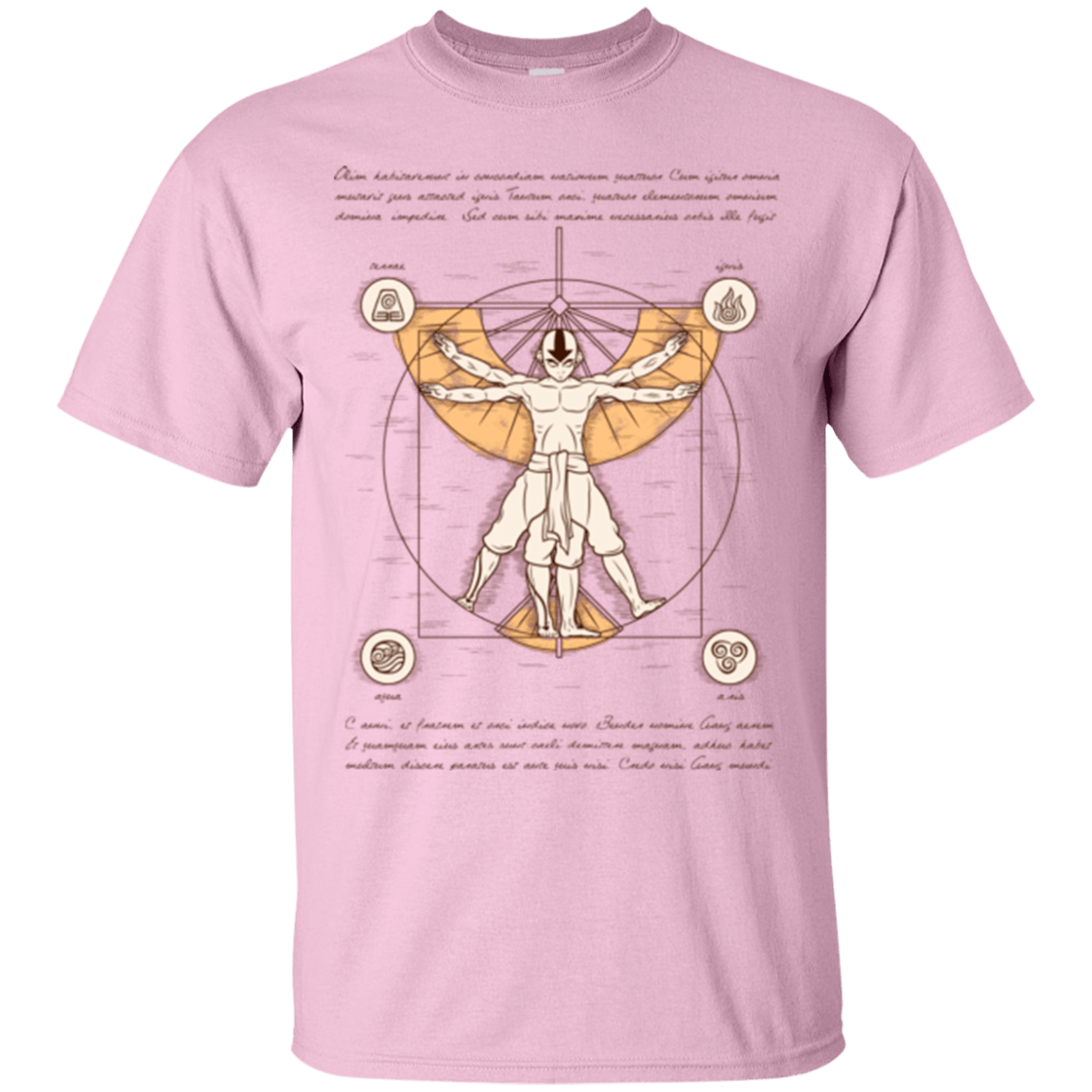 T-Shirts Light Pink / Small Vitruvian Aang (1) T-Shirt