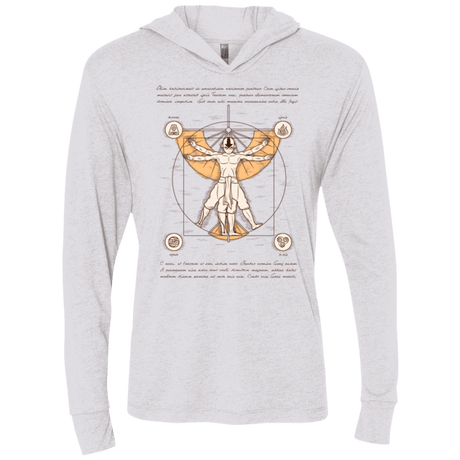T-Shirts Heather White / X-Small Vitruvian Aang (1) Triblend Long Sleeve Hoodie Tee