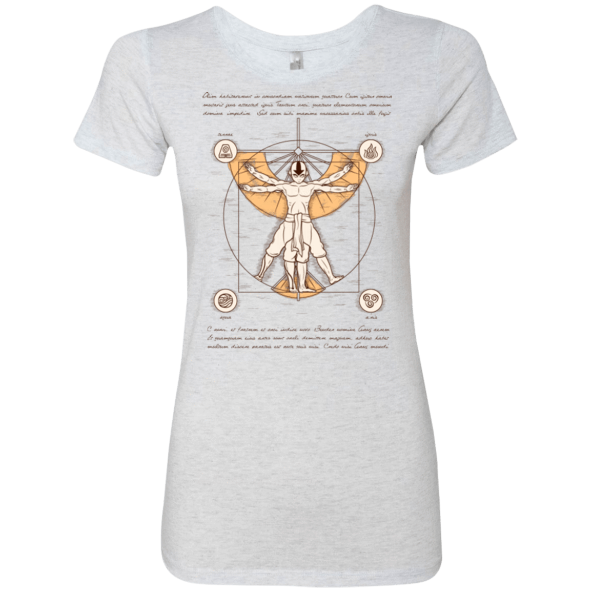 T-Shirts Heather White / Small Vitruvian Aang (1) Women's Triblend T-Shirt