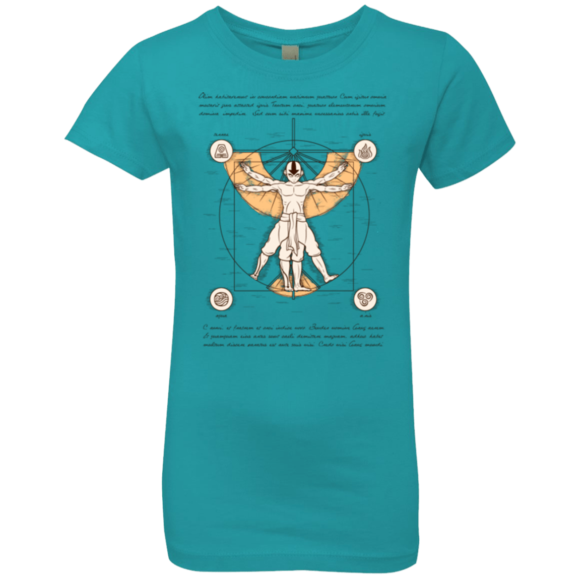 T-Shirts Tahiti Blue / YXS Vitruvian Aang Girls Premium T-Shirt