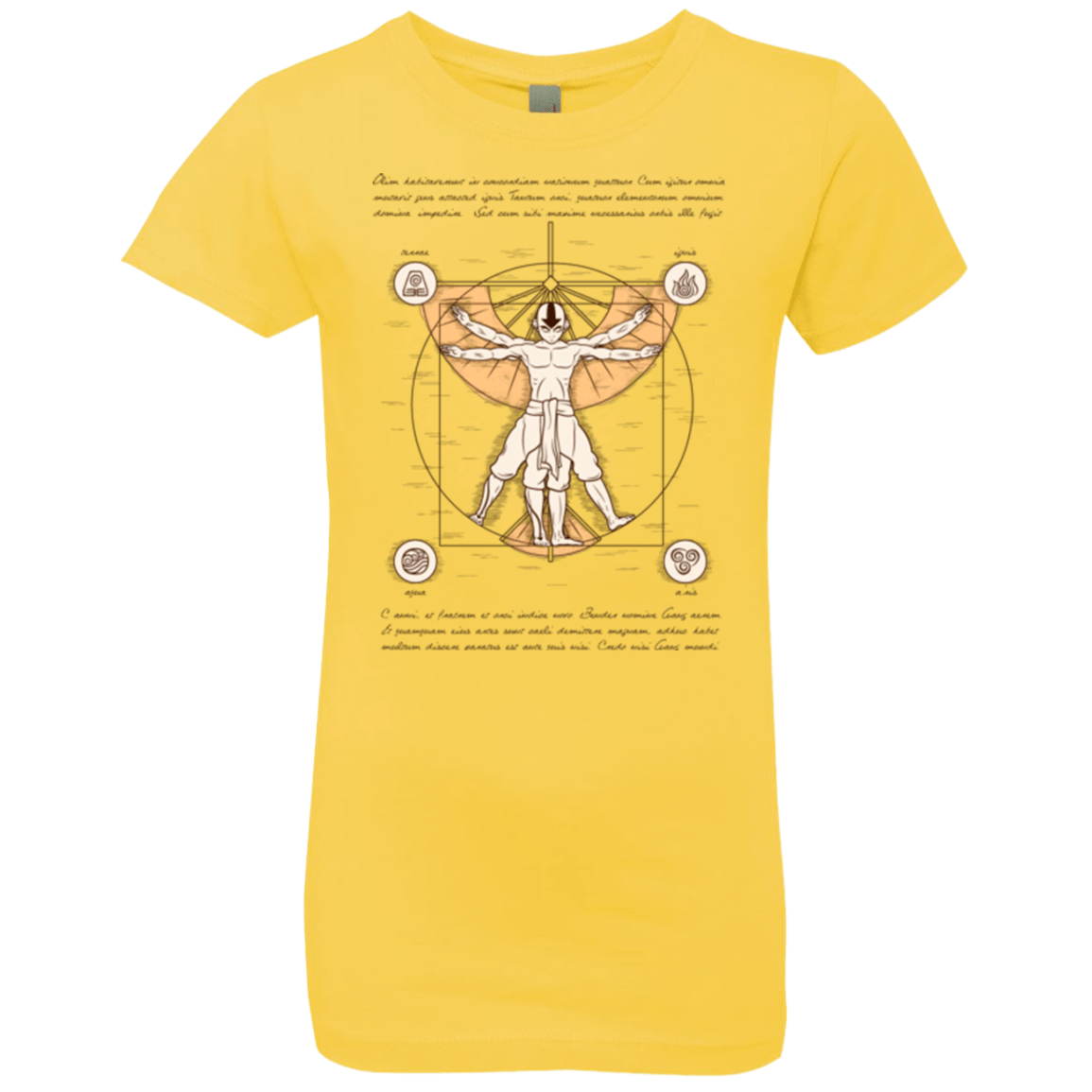 T-Shirts Vibrant Yellow / YXS Vitruvian Aang Girls Premium T-Shirt