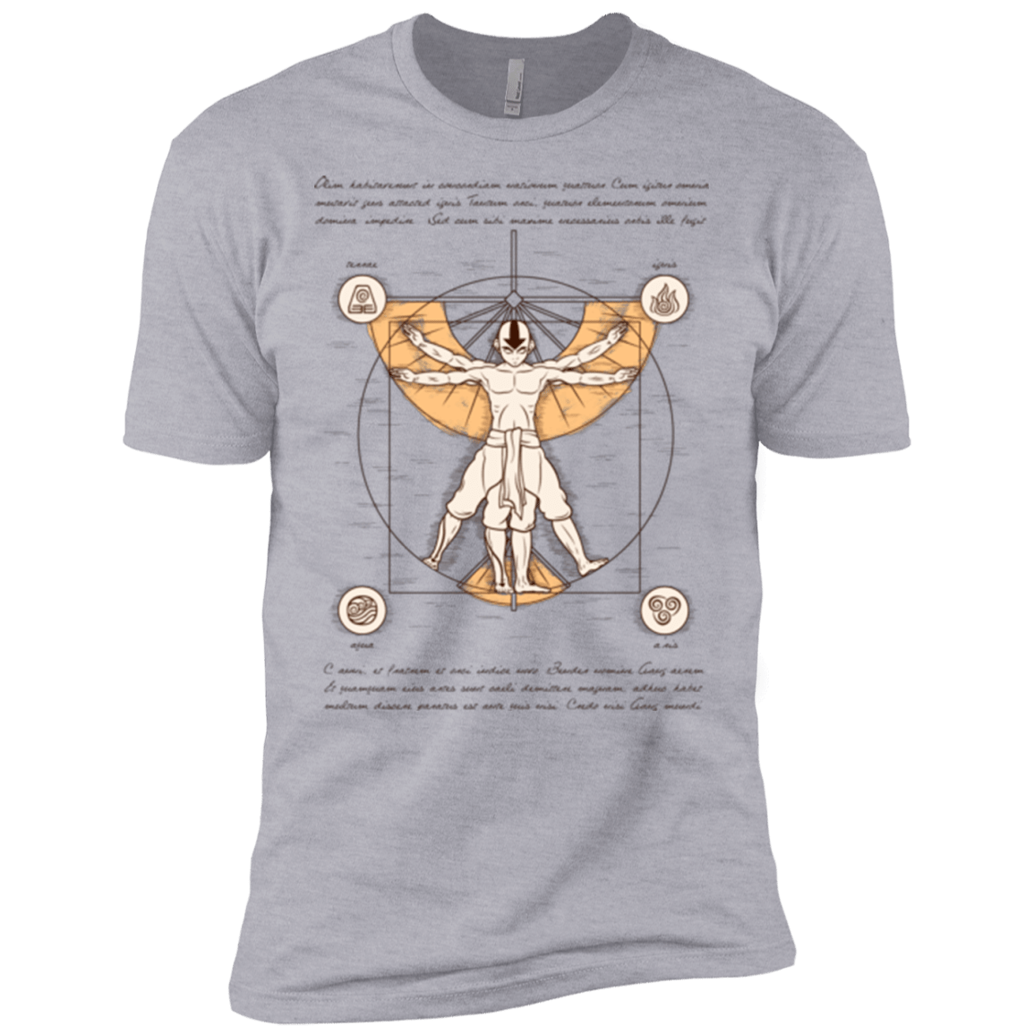 T-Shirts Heather Grey / X-Small Vitruvian Aang Men's Premium T-Shirt