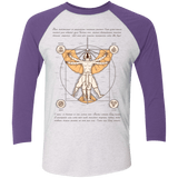 T-Shirts Heather White/Purple Rush / X-Small Vitruvian Aang Men's Triblend 3/4 Sleeve