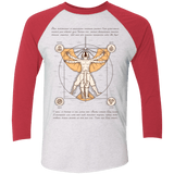 T-Shirts Heather White/Vintage Red / X-Small Vitruvian Aang Men's Triblend 3/4 Sleeve