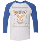 T-Shirts Heather White/Vintage Royal / X-Small Vitruvian Aang Men's Triblend 3/4 Sleeve