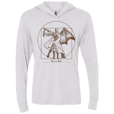 T-Shirts Heather White / X-Small Vitruvian Bats Triblend Long Sleeve Hoodie Tee